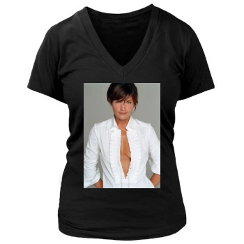 Helena Christensen Women's Deep V-Neck TShirt