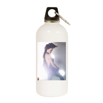 Hilary Duff White Water Bottle With Carabiner