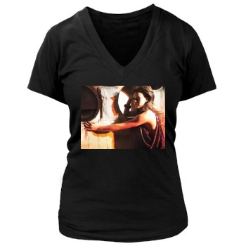 Hilary Duff Women's Deep V-Neck TShirt