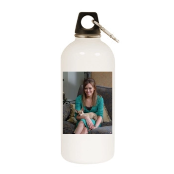 Hilary Duff White Water Bottle With Carabiner