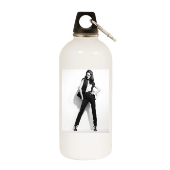 Hilary Rhoda White Water Bottle With Carabiner