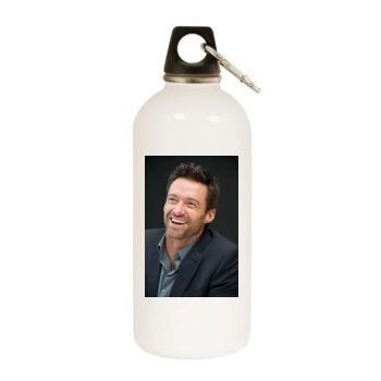 Hugh Jackman White Water Bottle With Carabiner