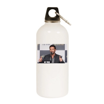 Hugh Jackman White Water Bottle With Carabiner