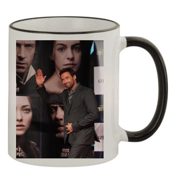 Hugh Jackman 11oz Colored Rim & Handle Mug