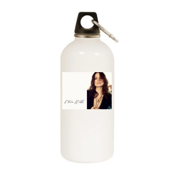 Olivia Wilde White Water Bottle With Carabiner