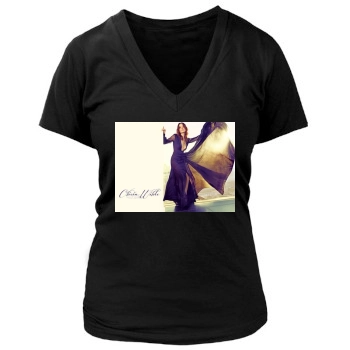 Olivia Wilde Women's Deep V-Neck TShirt