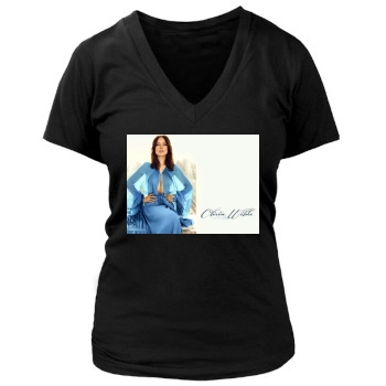 Olivia Wilde Women's Deep V-Neck TShirt