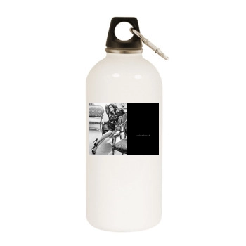 Salma Hayek White Water Bottle With Carabiner