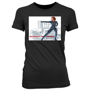 Scarlett Johansson Women's Junior Cut Crewneck T-Shirt