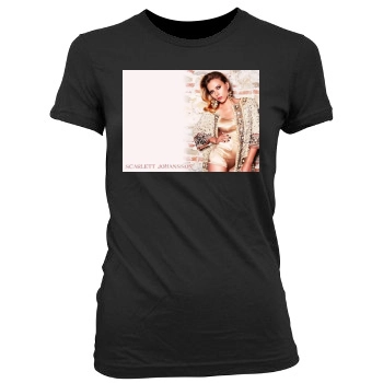 Scarlett Johansson Women's Junior Cut Crewneck T-Shirt