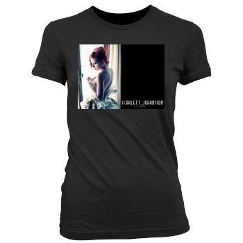 Scarlett Johansson Women's Junior Cut Crewneck T-Shirt