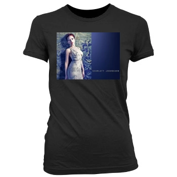 Scarlett Johansson Women's Junior Cut Crewneck T-Shirt