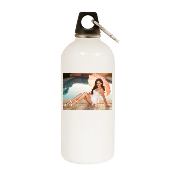 Selena Gomez White Water Bottle With Carabiner