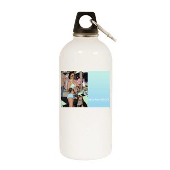 Selena Gomez White Water Bottle With Carabiner