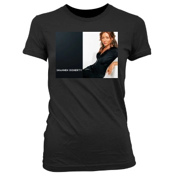 Shannen Doherty Women's Junior Cut Crewneck T-Shirt