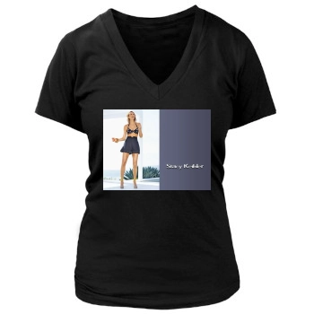 Stacy Keibler Women's Deep V-Neck TShirt