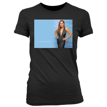 Tia Carrere Women's Junior Cut Crewneck T-Shirt