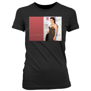 Tia Carrere Women's Junior Cut Crewneck T-Shirt