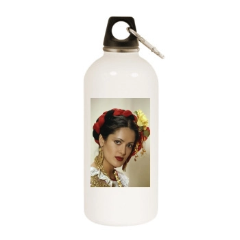 Salma Hayek White Water Bottle With Carabiner