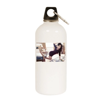 Salma Hayek White Water Bottle With Carabiner