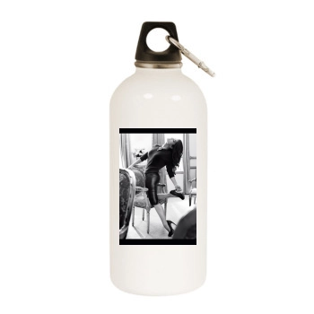 Salma Hayek White Water Bottle With Carabiner