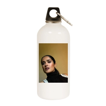 Salma Hayek White Water Bottle With Carabiner