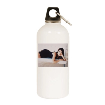 Salma Hayek White Water Bottle With Carabiner