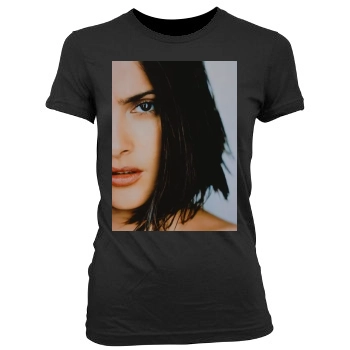 Salma Hayek Women's Junior Cut Crewneck T-Shirt