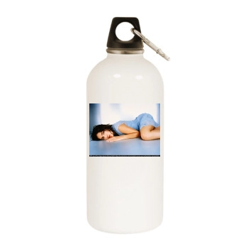 Salma Hayek White Water Bottle With Carabiner