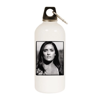 Salma Hayek White Water Bottle With Carabiner