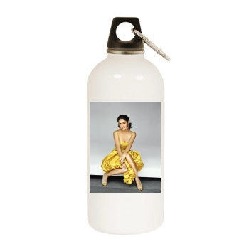 Salma Hayek White Water Bottle With Carabiner