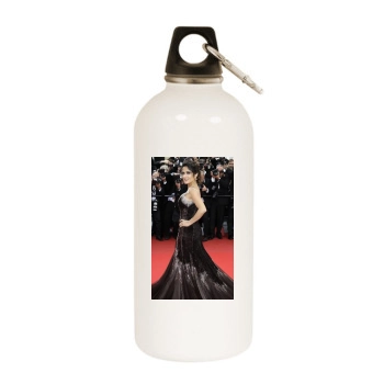 Salma Hayek White Water Bottle With Carabiner