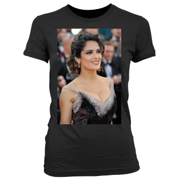 Salma Hayek Women's Junior Cut Crewneck T-Shirt