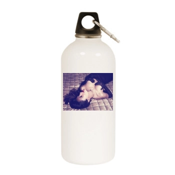 Salma Hayek White Water Bottle With Carabiner