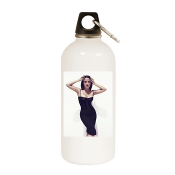 Salma Hayek White Water Bottle With Carabiner