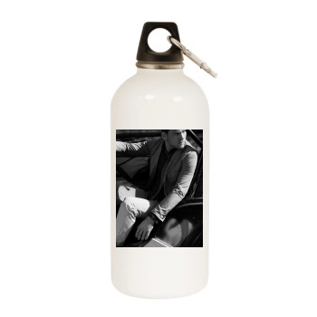 Sam Worthington White Water Bottle With Carabiner