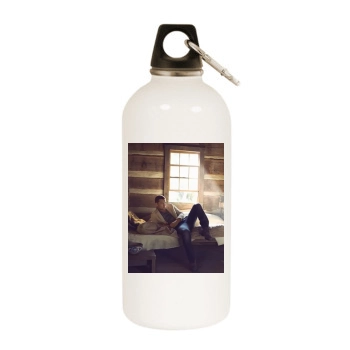 Sam Worthington White Water Bottle With Carabiner