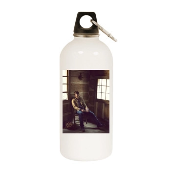 Sam Worthington White Water Bottle With Carabiner