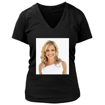 Sarah Michelle Gellar Women's Deep V-Neck TShirt