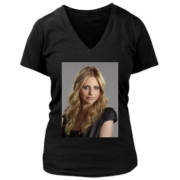 Sarah Michelle Gellar Women's Deep V-Neck TShirt