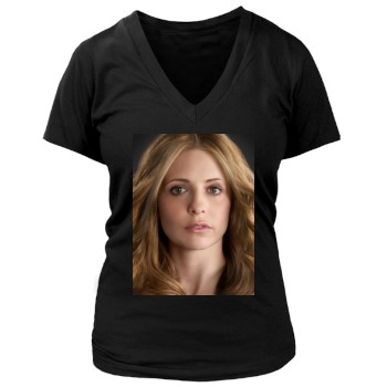 Sarah Michelle Gellar Women's Deep V-Neck TShirt