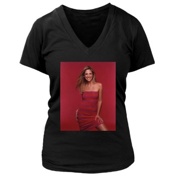 Sarah Michelle Gellar Women's Deep V-Neck TShirt