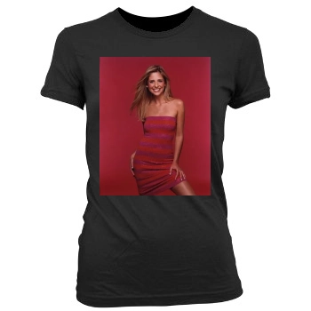 Sarah Michelle Gellar Women's Junior Cut Crewneck T-Shirt