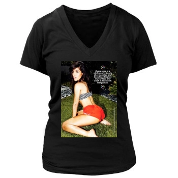 Sarah Shahi Women's Deep V-Neck TShirt