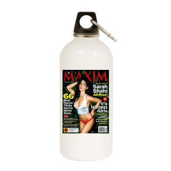 Sarah Shahi White Water Bottle With Carabiner