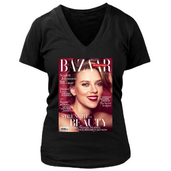 Scarlett Johansson Women's Deep V-Neck TShirt