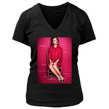 Scarlett Johansson Women's Deep V-Neck TShirt