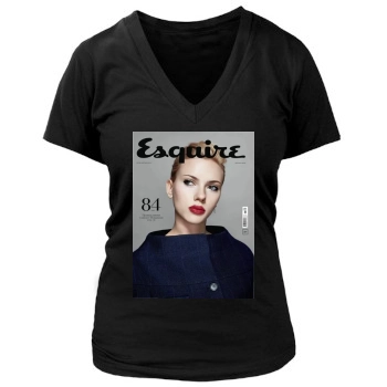 Scarlett Johansson Women's Deep V-Neck TShirt