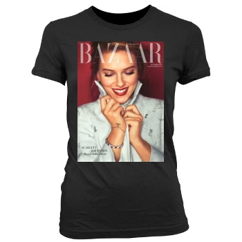 Scarlett Johansson Women's Junior Cut Crewneck T-Shirt