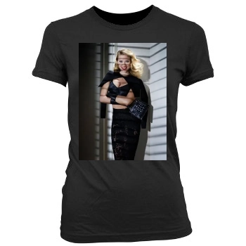 Scarlett Johansson Women's Junior Cut Crewneck T-Shirt